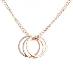 Модное женское ожерелье s 3 круг Геометрическая подвеска цепочка на ключице кулон ожерелье массивные украшения для леди подарок на день