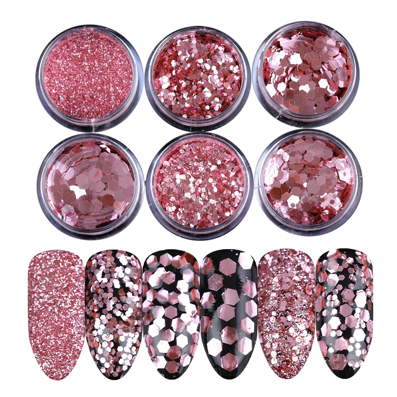 

Colorful Nail Glitter Set Gradient Pigment Glitter Powder Manicure Nail Art Decorations for DIY UV LED Nail Gel Polish