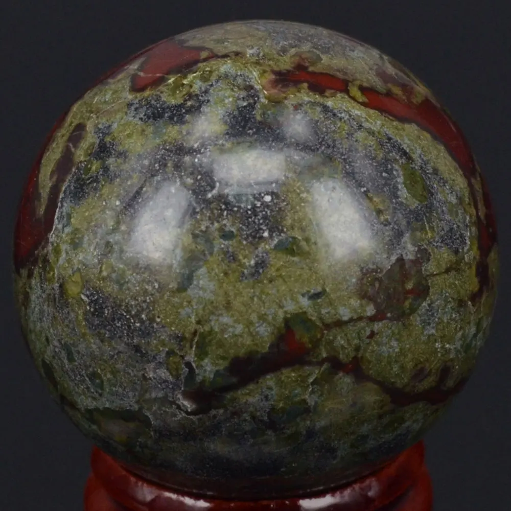 40MM Natural Stone Dragon Blood Stone Sphere Ball Chakra