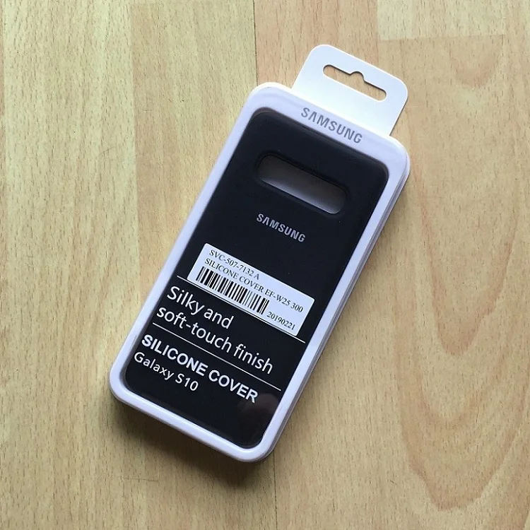 Samsung S10+ силиконовый чехол, шелковистый мягкий на ощупь жидкий силиконовый чехол для Galaxy S10 Plus S10E S10 в розничной упаковке - Цвет: Black