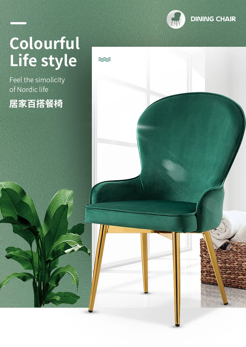 Nordic style dining chair modern minimalist cafe chair desk dressing chair