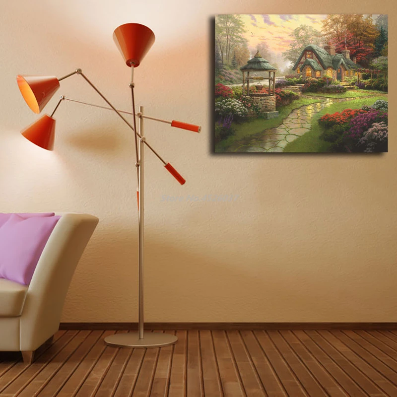 Thomas Kinkade картина маслом на холсте с пожеланиями для гостиной Автопортрет фото