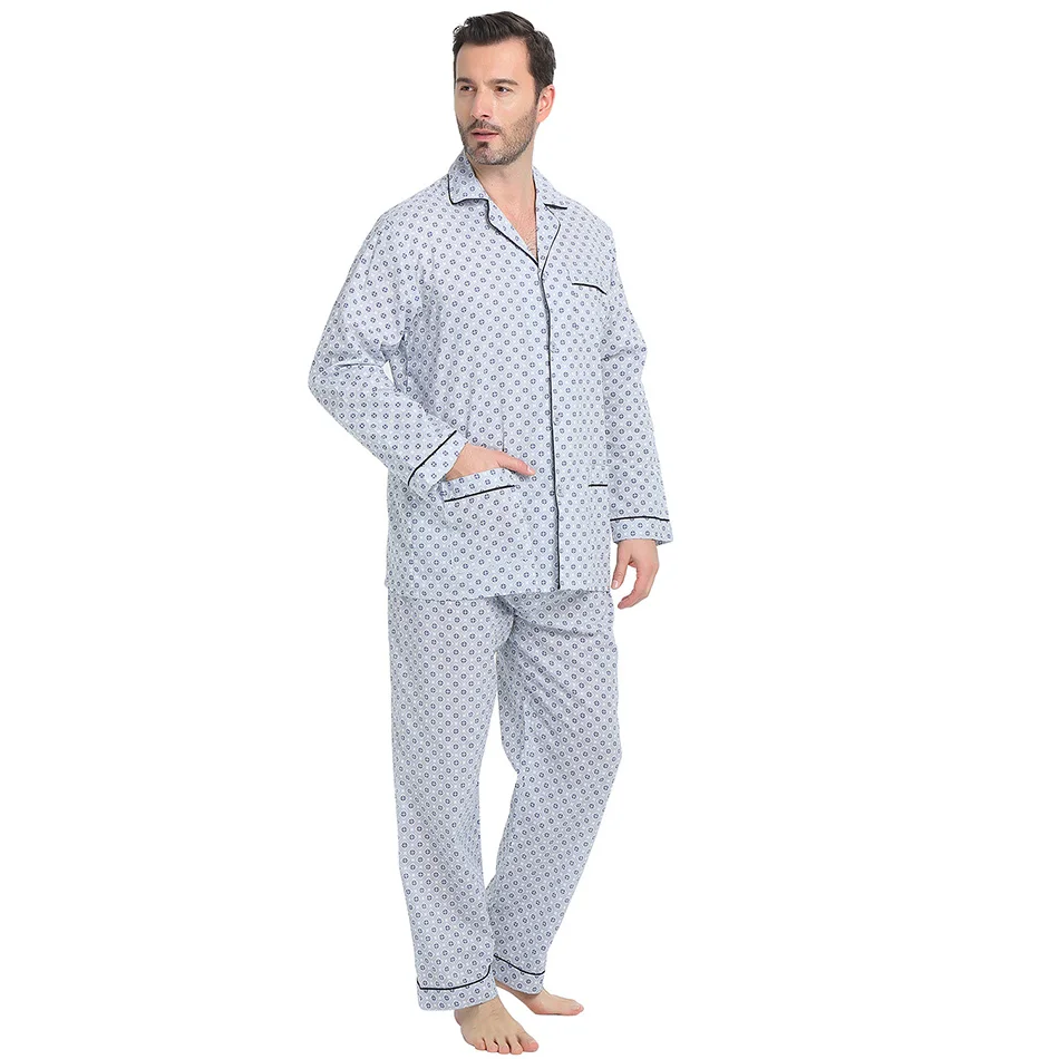 Man Plus Size Pajamas Set Modern Cotton Sleepwear Shirts & Pants Spring ...