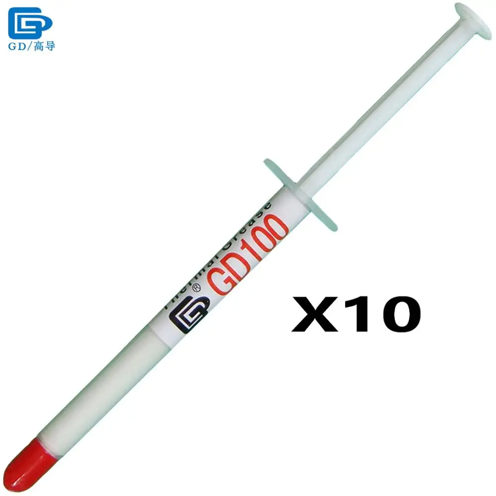 

GD Brand Thermal Conductive Paste Grease Silicone Plaster GD100 Heat Sink Compound 10 Pieces Net Weight 1 Gram White For CPU SY1