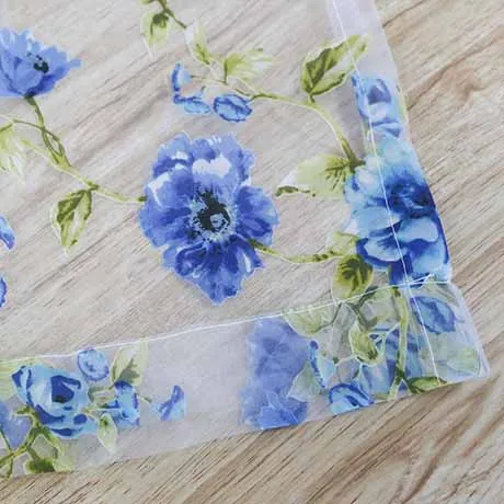 Занавеска для окна синие цветы прозрачная ткань вуаль ткань для дома занавески для гостиной 1 шт./партия