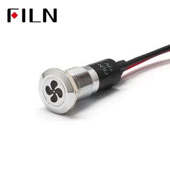 

FILN 12mm Car dashboard fan symbol led red yellow white blue green 12v led indicator light with 20cm cable