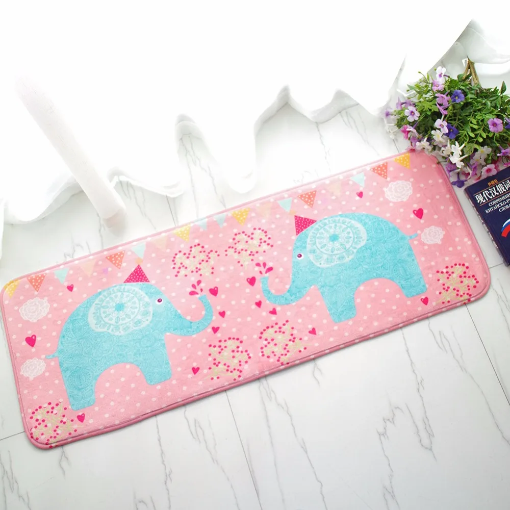 Living Room Floor Mat Carpet Animal Elephant wood floor bamboo Print Pattern Rug Doormat Non-slip For Bedroom Door Mat