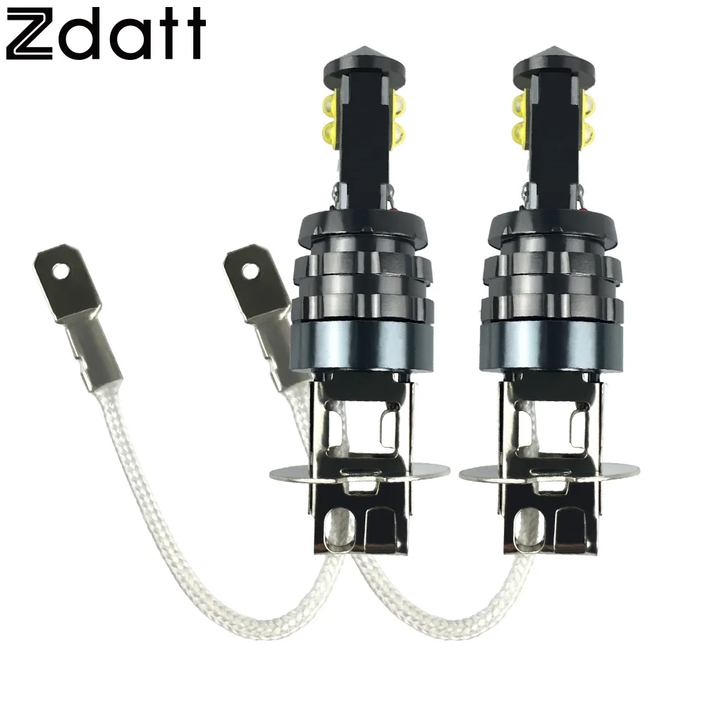 2Pcs H3 LED Bulb Lamp 40W 2000LM Hight Power 6000K White Auto Fog Light ...