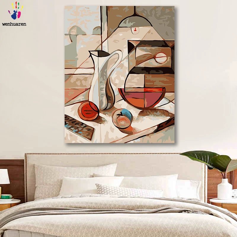 

DIY colorings pictures by numbers with colors Abstract table world masterpiece picture drawing painting by numbers framed Home