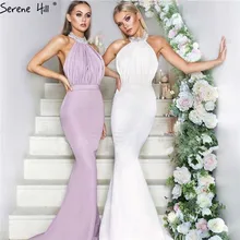 Фиолетовый белый без рукавов сексуальные платья невесты Половина рукава Простой Русалка невесты платья настоящая фотография HA2194