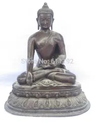 Фэншуй украшения из металла ремесла меди скульптура Будды, античная статуя тибетского буддизма, высокая 24 см