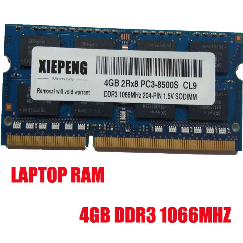 4GB 2Rx8 PC3-8500S 1066 MHz DDR3 4gb 1066 MHz Память для ноутбука 4G pc3 8500 notebook 204-PIN SODIMM ram