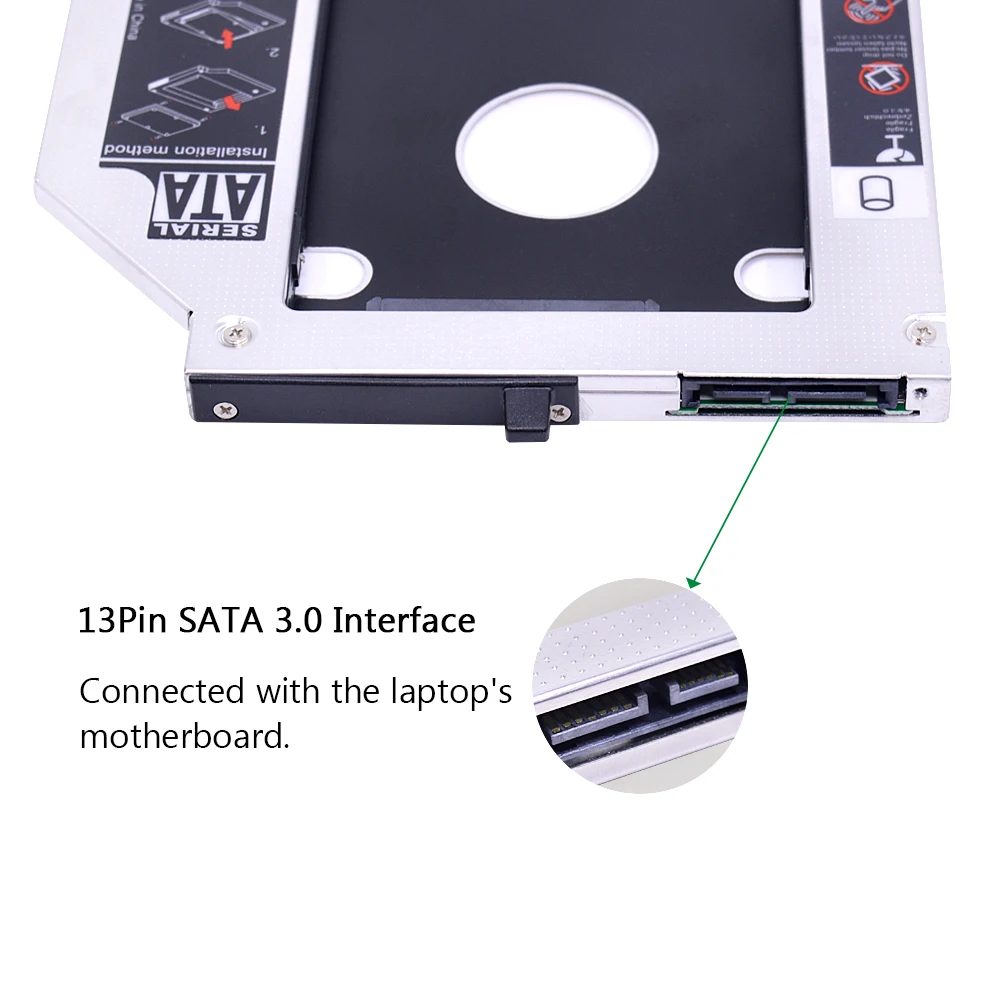 CHIPAL алюминиевый SATA 3,0 2nd HDD Caddy 9,5 мм для 2," SSD чехол HDD корпус для lenovo ThinkPad T400 T500 W500 T410 CD DVD rom