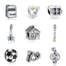 Новинка,, бусина, сплав, домашняя книга, музыка, кофе, яблоко, подвеска, шарм, подходит для браслета Пандора, ожерелье, сделай сам, женское ювелирное изделие