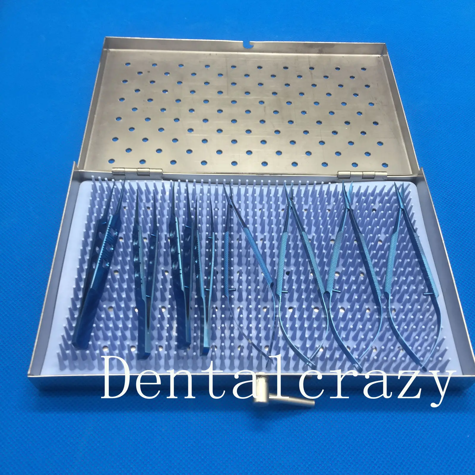 Titanium do Equipamento Pces com Case Oftálmico da Microcirurgia de 8 Instrumento Cirúrgico 5 Instrumentos p pálpebra