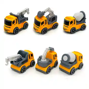 

Cartoon Engineering Vehicles 3 Styles Mini Truck Excavator Trailer Truck Mixer Truck Baby Inertia Toy Car Early Educational Toy