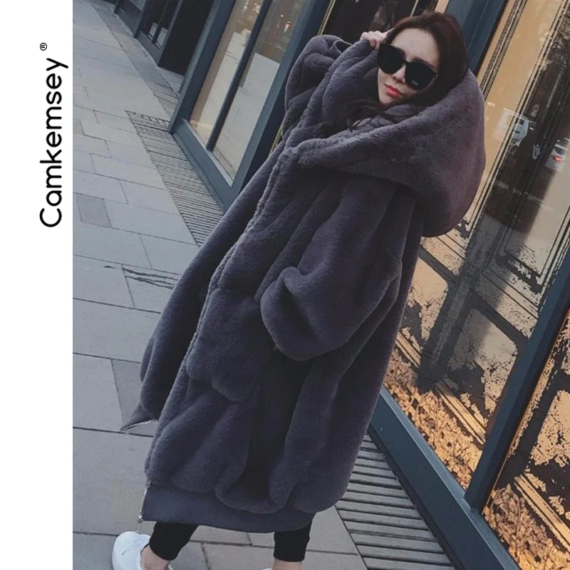 CamKemsey женские зимние толстые теплые лохматые пальто из искусственного меха 2019