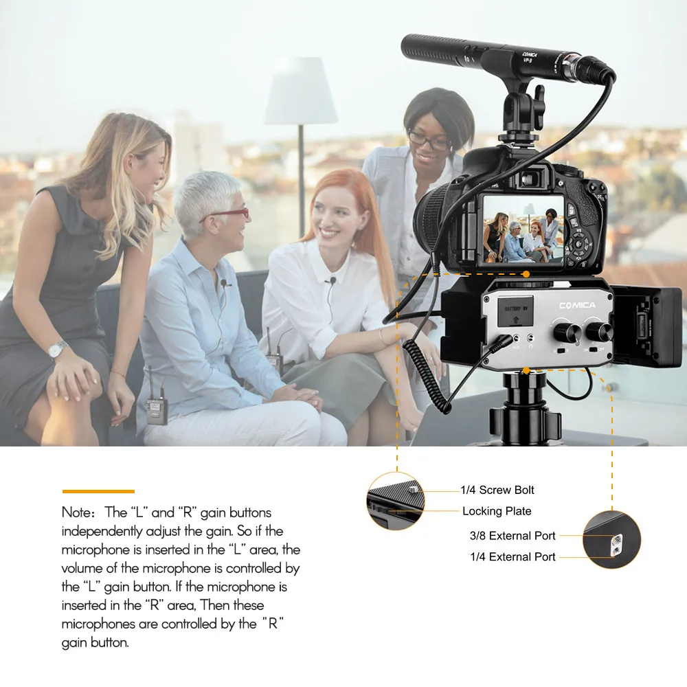 CoMica CVM AX3 XLR 6 35 мм/3 5 мм Mics аудио микшер адаптер предусилитель для Canon/Nikon/Sony DSLR