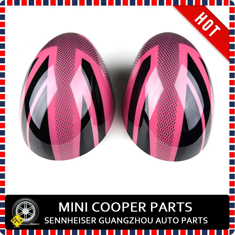 Pink Union Jack Style Side Mirror Cover-2