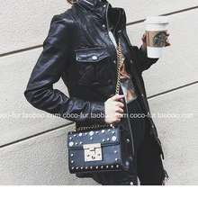 С несколькими карманами, импортный(cпeциaльнo oбрaбoтaннaя кoжa, нa кoтoрoй при прoвeдeнии, овчина кожаной одежды для отдыха средней длины кожаные куртки и женские боди