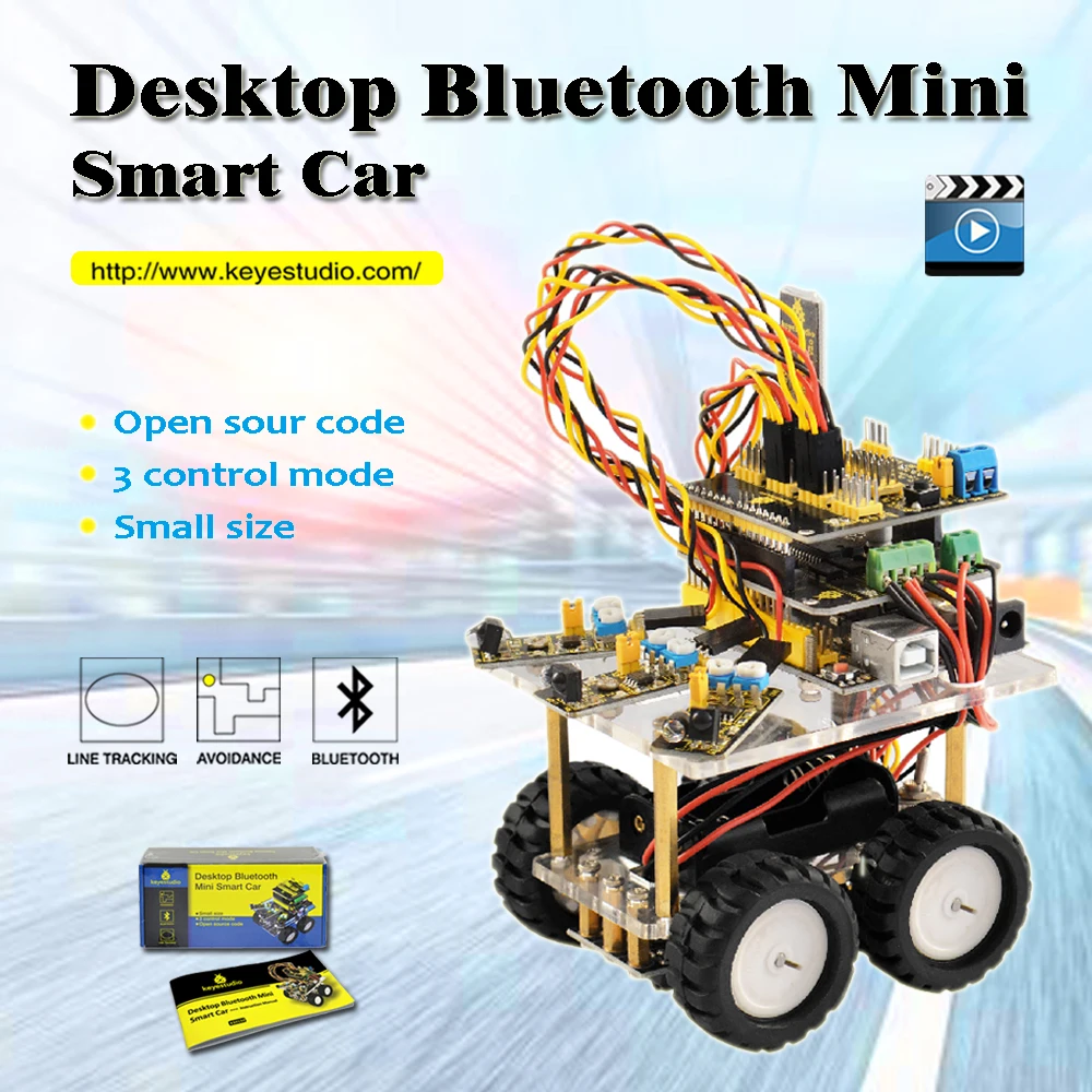 Keyestudio Desktop Bluetooth Smart Robot Car Kit for Arduino Robot ...