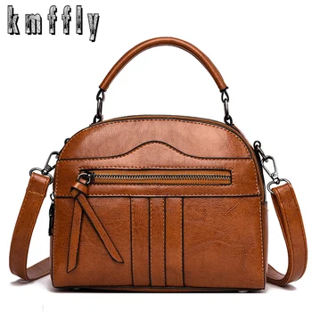 

KMFFLY 2019 Design Fashion Women Shoulder Bag Leather Women's Crossbody Messenger Bags Ladies Purse Female Round Bolsa Handbag