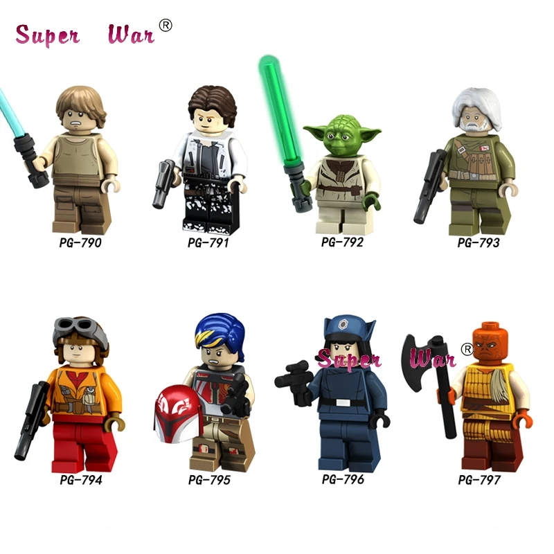 

50pcs Han Solo Luke Skywalker Rebel Pilots Sabine Wren Yoda Special Offer building block for children toy