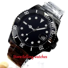 40 мм parnis светящиеся PVD корпус сапфировое стекло, автоматические мужские часы