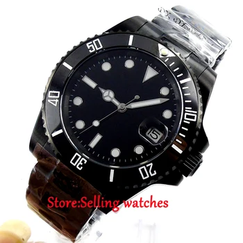 

40mm parnis luminous PVD case sapphire glass automatic mens watch