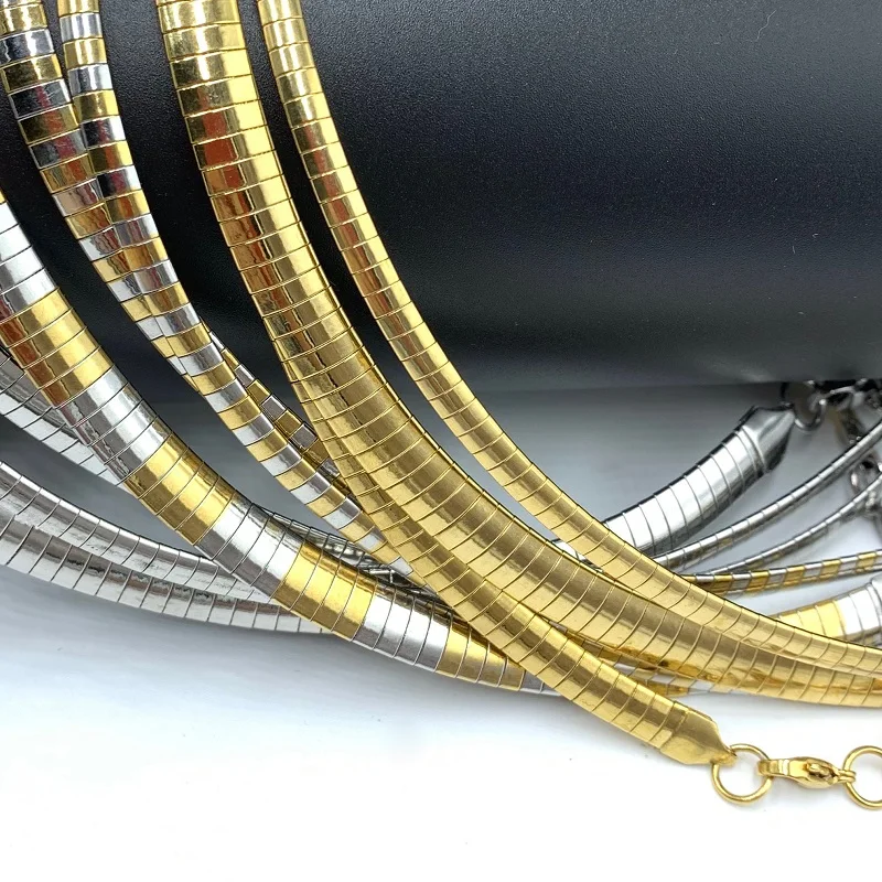 Metal Choker Necklace Velvet Choker Necklaces Lace Choker Necklaces Women Choker Stainless Steel Collar Chains Necklace Gold Color Snake Chain Jewelry 4-8MM For Girls Gift
