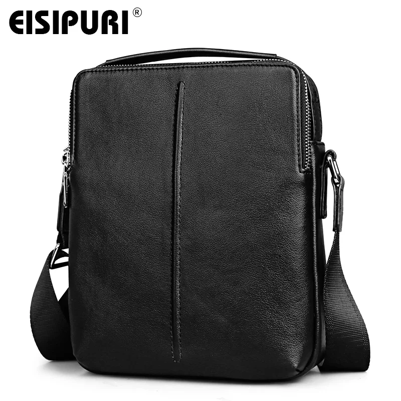 

EISIPURI 100% Cow Leather Men Messenger Bag Casual Business Vintage Men's Bag Genuine Leather Shoulder Bag Crossbody Bag
