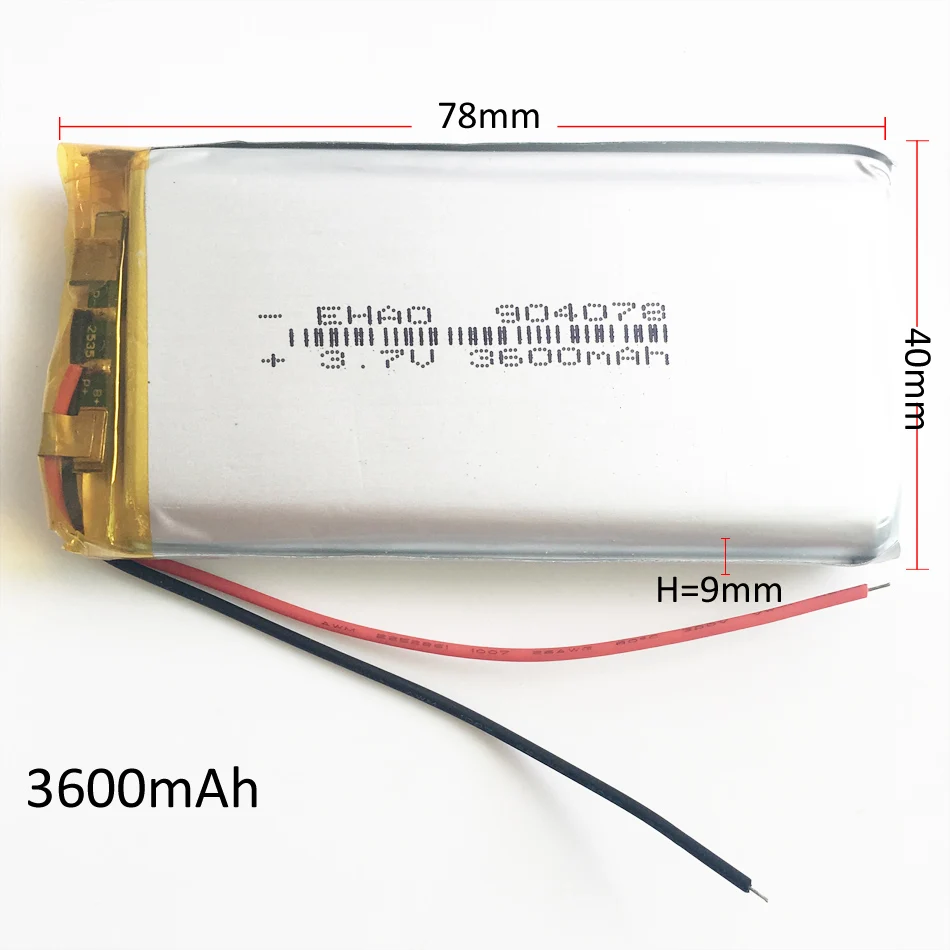 3 7 V 3600mAh 904078 полимер литий Липо аккумуляторная батарея для GPS PSP DVD PAD Электронная