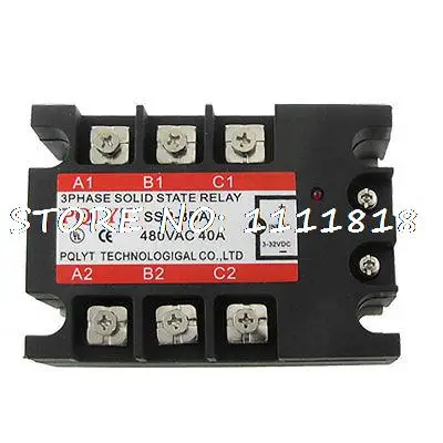 

DC-AC 3-32V DC to 480V AC 40A 3-фазное твердотельное реле SSR