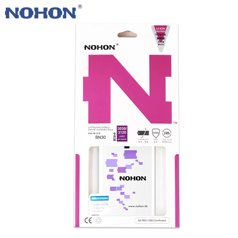 Аккумулятор NOHON BN30 для Xiao mi Red 4A 3120 мАч Сменные Аккумуляторы мобильных телефонов