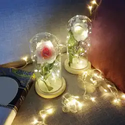 Светодиодный ночник с цветком розы для романтической свадьбы, дня рождения, украшения дома