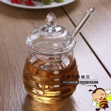 High-grade honey jar crystal glass seasoning bottle glass stirring admission 290ML