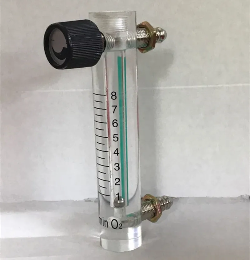 

Acrylic Gas Air Oxygen Flow Meter Flowmeter Countor Indicator O2 With Valve Brass Connector 0.1Mpa 1-8L/Min Height 116mm