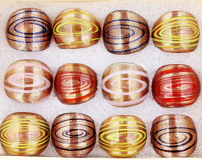 

QianBei Vintage Glass Ring Colorful Handmade Murano Ring For Women Men Gifts Wedding Party Fashion Jewelry Free Mixed 12pcs