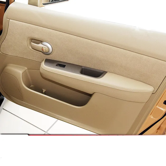 8 шт. микрофибры кожаная внутренняя панель двери подлокотника для Nissan Tiida 2005 06 07 2008 AAB161