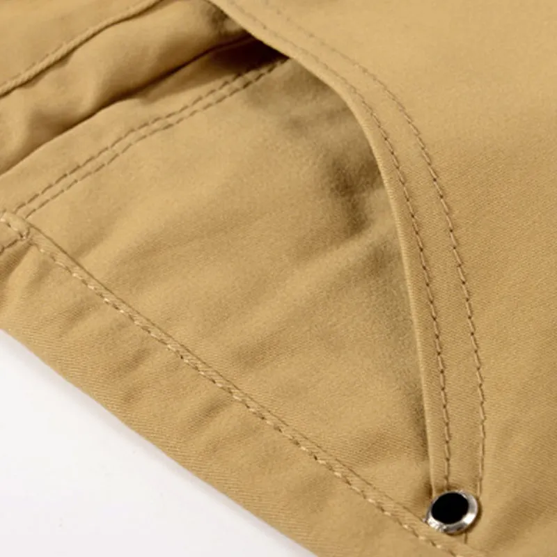 

Fashion Men Slim Straight Casual Pants Cotton Linen Spring Summer Long Trousers with Pockets QL Sale