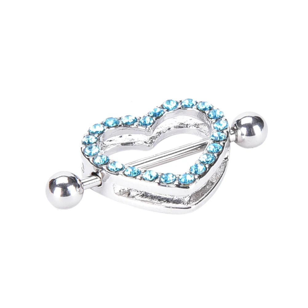 1 шт сексуальные хирургические стальные кольца для пирсинга штанги в форме сердца/цветка для пирсинга, пробки для ушей, поддельные пирсинг для женщин - Окраска металла: as pic
