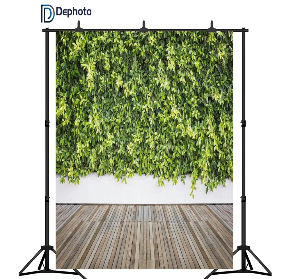 DePhoto фон для фотосъемки листья стена деревянный пол зеленая природа детский душ