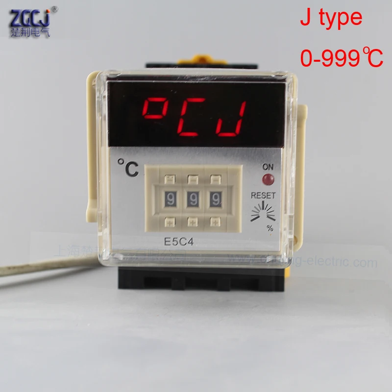 

type J CJ-E5C4 thermoregulator temperature controller 35mm Din type Digital thermostat