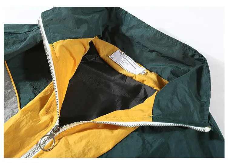 Уличная одежда в стиле хип-хоп, нейтральная повседневная мужская куртка-бомбер, Женская винтажная разноцветная ветровка в стиле пэчворк, M-XL