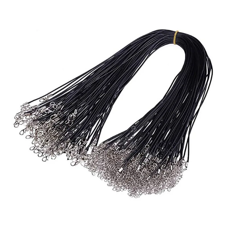 

50PCS 50CM Necklace String Black Blue Purple Pink Leather Rope Cords For Necklaces Making Findings DIY Jewelry Accessories