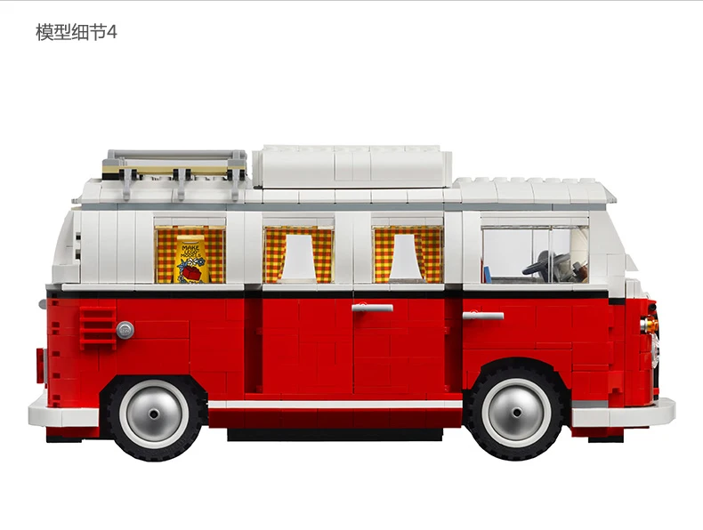 Bela 10569 T1 Camper Van Model Building Kit Blocks Bricks Toys Compatible with Legoings Creator