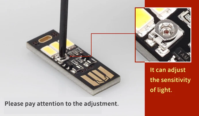 5 шт./лот мини оптически управления светодиодный регулируемый светодиодный USB Light 0,5 Вт для 5 В зарядное устройство для мобильного телефона