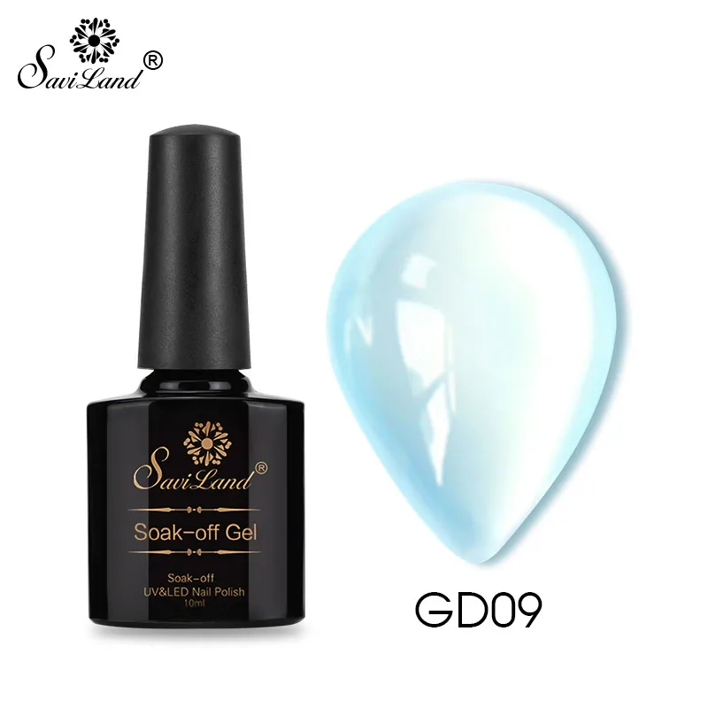 GD09 Saviland 10 мл Опаловый Желейный Гель-лак для ногтей замачиваемый лак для ногтей УФ-светодиодный полупрозрачный Перманентный Гель-лак - Цвет: GD09