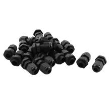 20 шт. стиль M12 внешний нить 3-6,5 мм регулируемый Кабельный ввод Черный Пластик 33x20 мм
