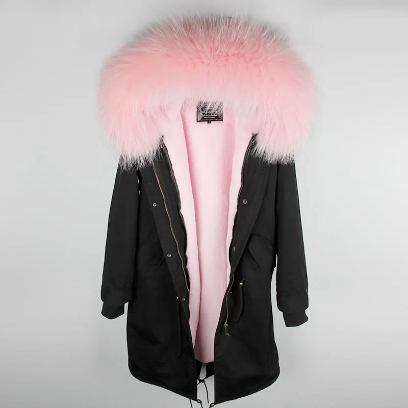 Новая зимняя Женская куртка x-long, парка выше колена, пальто с натуральным мехом, большой воротник из меха енота, верхняя одежда с капюшоном, толстые теплые парки - Цвет: color 10